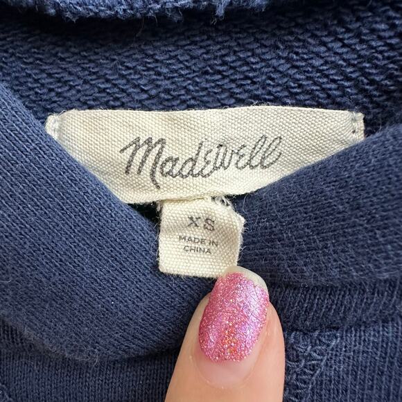 Madewell Retro Blue White Tie Dye Pullover Hoodie Cotton Size XS Casual Fall - Picture 3 of 6